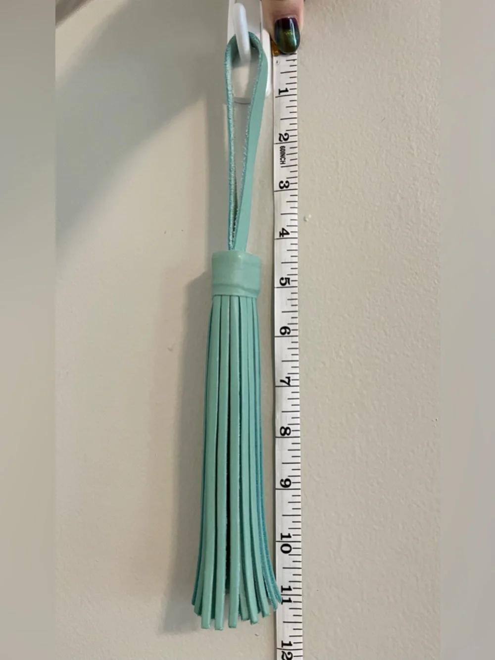 Portland Leather Mint Jumbo Tassel Bag Charm - Picture 5 of 5